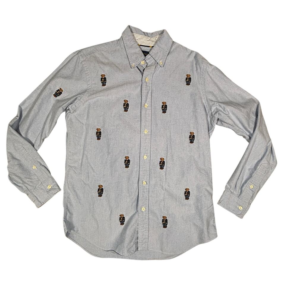POLO RALPH LAUREN BEAR PATTERNED SHIRT SIZE MEDIUM